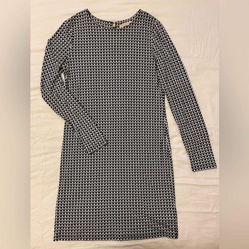 Michael Kors Navy & White Chevron Dress